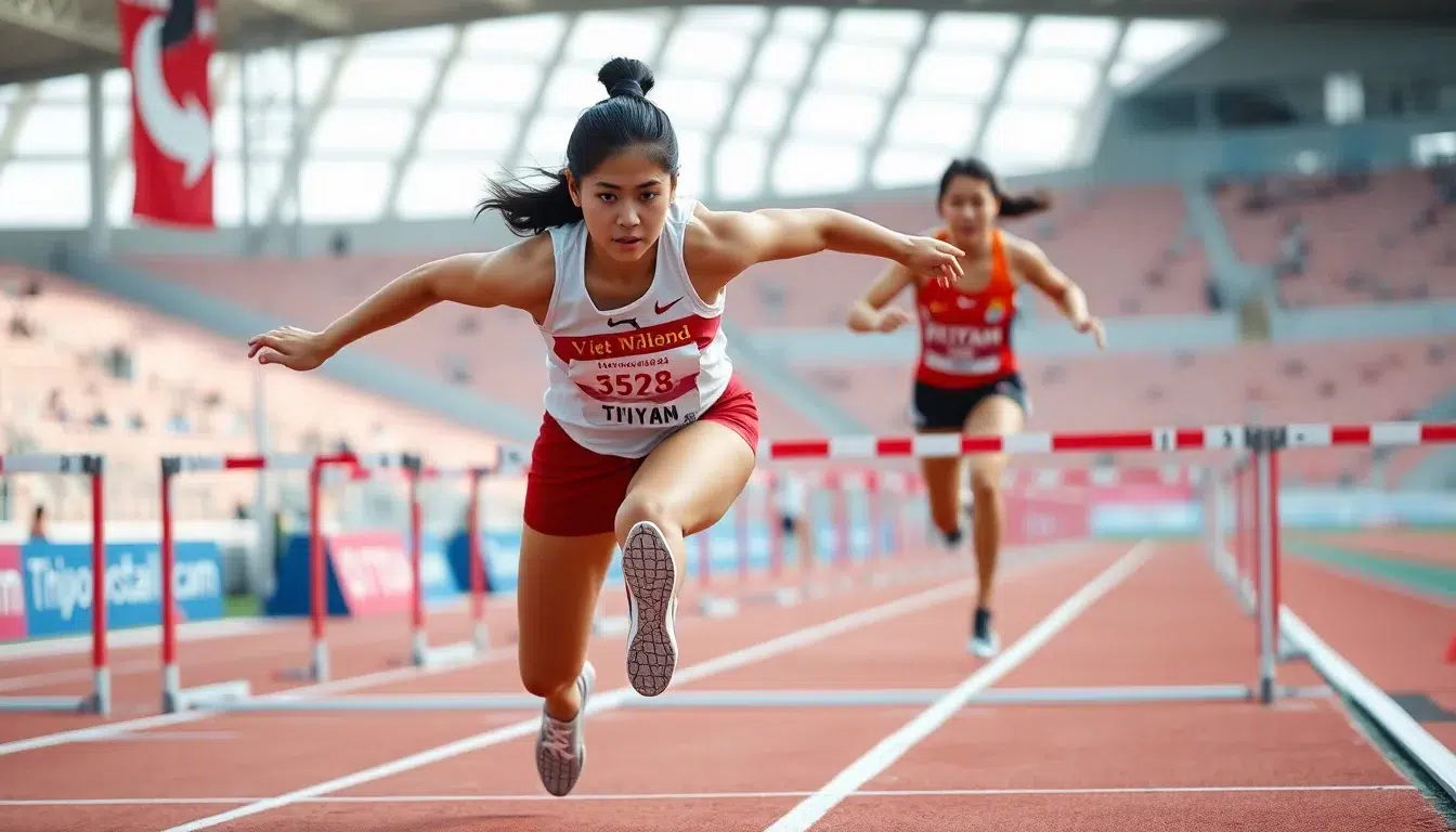Huỳnh Thị Mỹ Tiên thi đấu tại World Athletics Championships 2025 gây chú ý