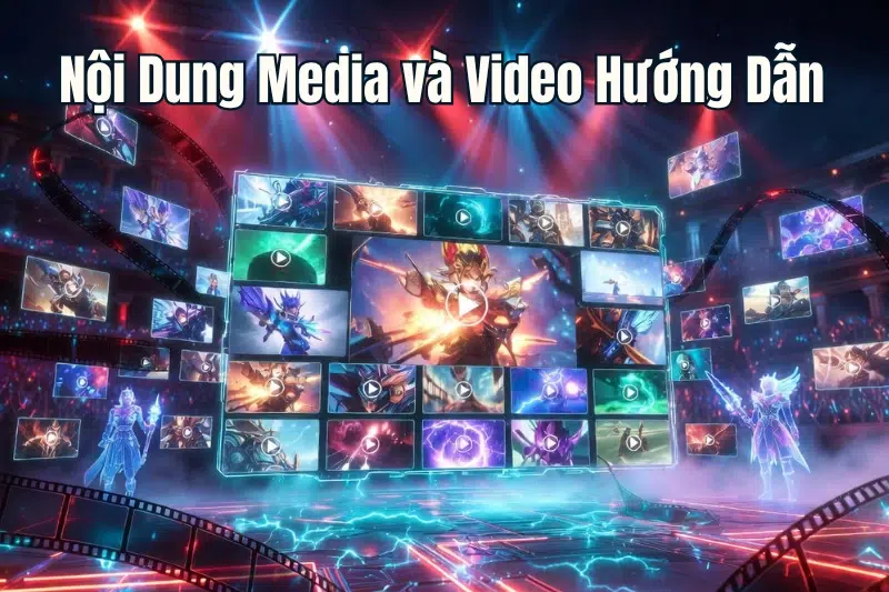 Hình ảnh tổng hợp video hướng dẫn và nội dung truyền thông về Liên Quân Mobile