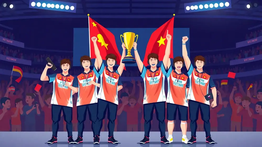 Đội hình Team Flash Việt Nam đánh bại Thái Lan nội dung Liên Quân Mobile nam giành Huy chương Vàng SEA Games 33