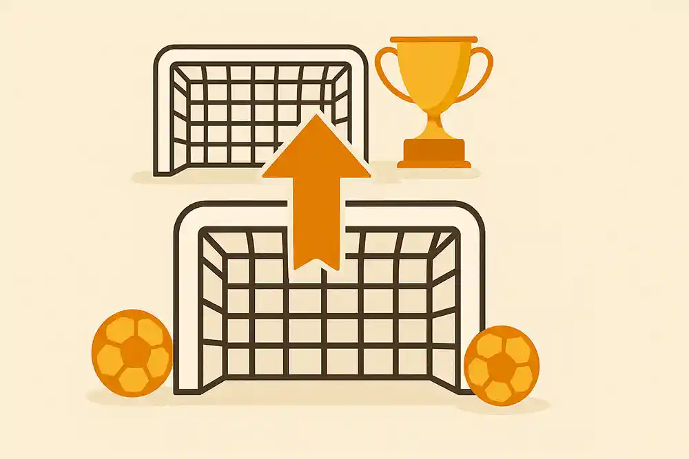 Minh họa cấu trúc V.League 1 và V.League 2 với cơ chế thăng hạng và xuống hạng