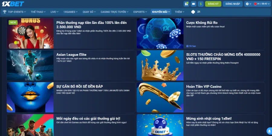 Các chương trình khuyến mãi của 1XBET