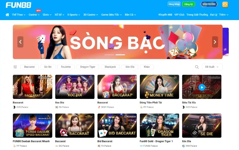Danh mục casino Fun88