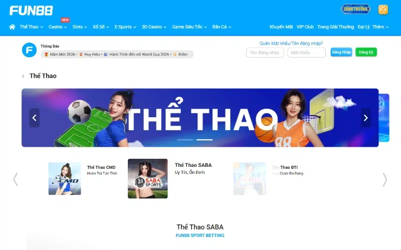 Danh mục Cá cược thể thao Fun88
