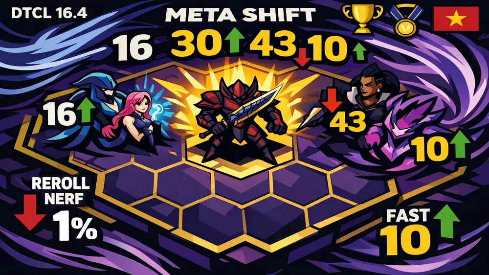 DTCL 16.4 điều chỉnh meta: Giảm sức mạnh reroll, mở đường cho fast 9