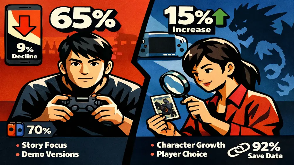 日本ゲーマーの65%がストーリーと育成重視